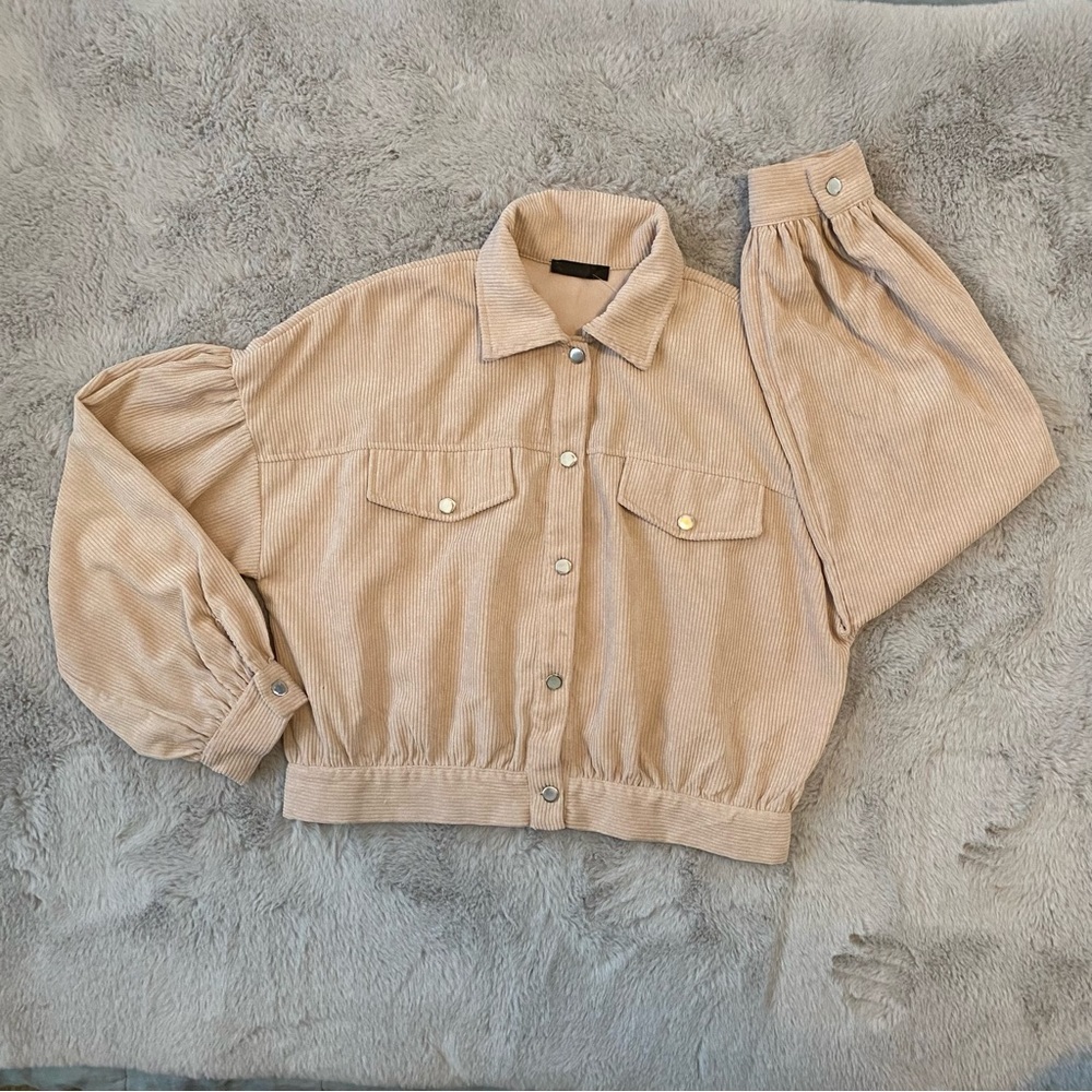 Shein Ivory Corduroy Jacket size L - Picture 8 of 10